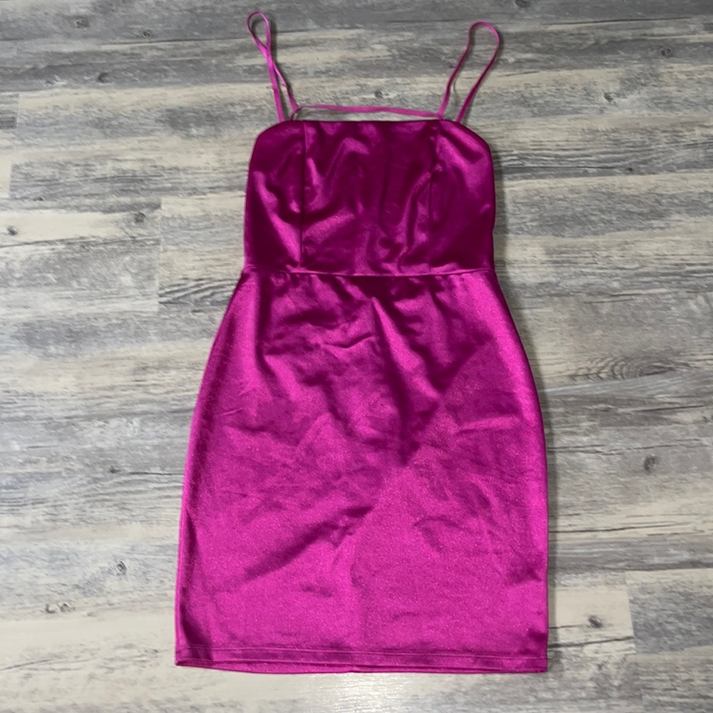 Hot pink mini dress